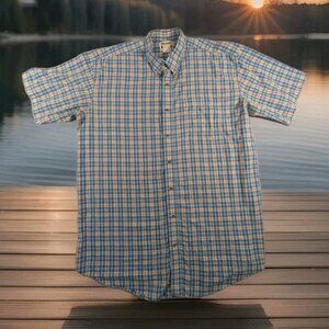 Wrangler RIATA Big & Tall 2xl Blue Plaid Short Sleeve Western Shirt Men's